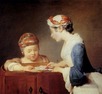 jean chambre Tableau Peinture - L’enseignant Jean Baptiste Simeon Chardin